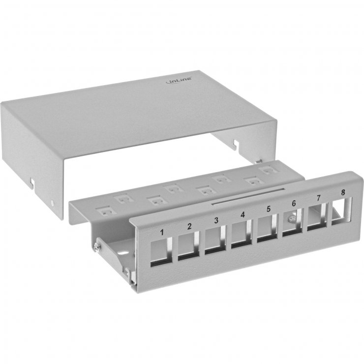 Imagine Carcasa keystone 8 x RJ45 metal Gri, Inline IL76268
